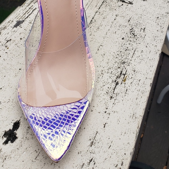 Transparent Clear Perspex High Heel IceSnake Print - Picture 5 of 8